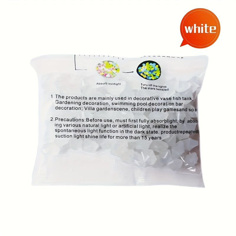 Glow-in-the-Dark Pebbles 100 Pack Octagon Sandstone for Aquariums and Planters