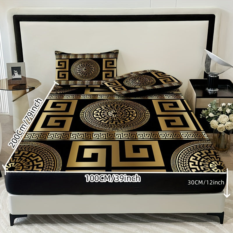 European Design 3-Piece Bedding Set Polyester Breathable Machine Washable