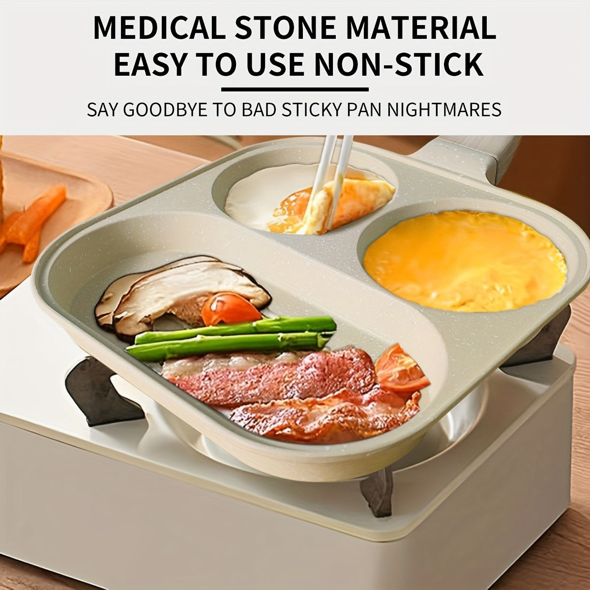 Non-Stick Aluminum Skillet for Breakfast Eggs Burgers and Steak Gas Stove Compatible