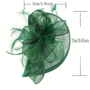 Vintage Style Headwear with Flower Mesh Design and Faux Feather for Weddings and Parties