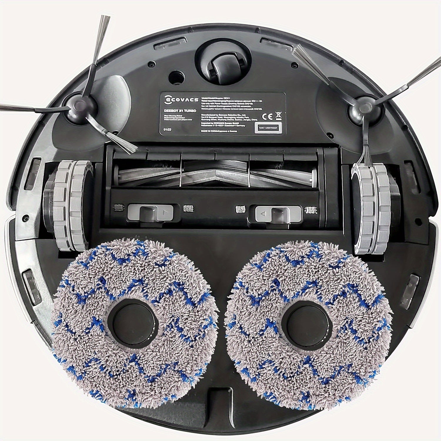 Robot changyutgichlar uchun 4-to'plam mikrotozalash mato yostiqlari, qayta ishlatiladigan pol yostiqlari