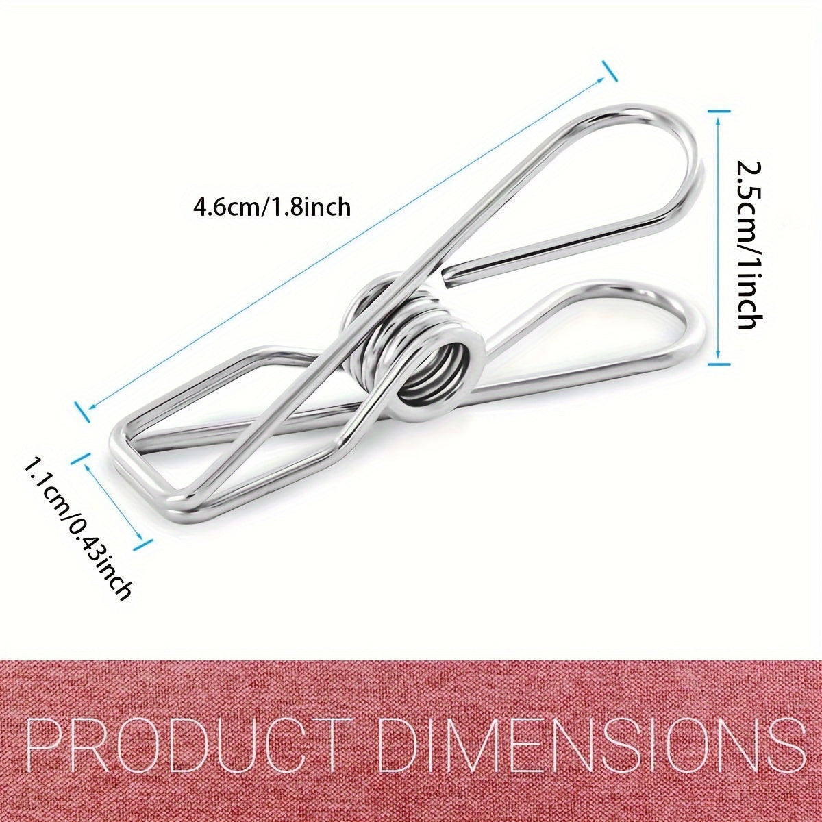 Juego de 48 pinzas de ropa de metal para colgar ropa