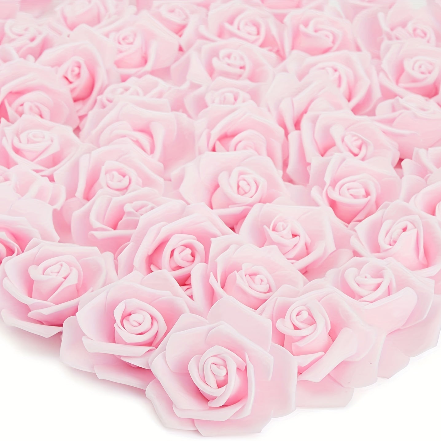 50pcs Artificial Rose Flower Heads Light Pink 7cm for Wedding Centerpieces and Home Decor