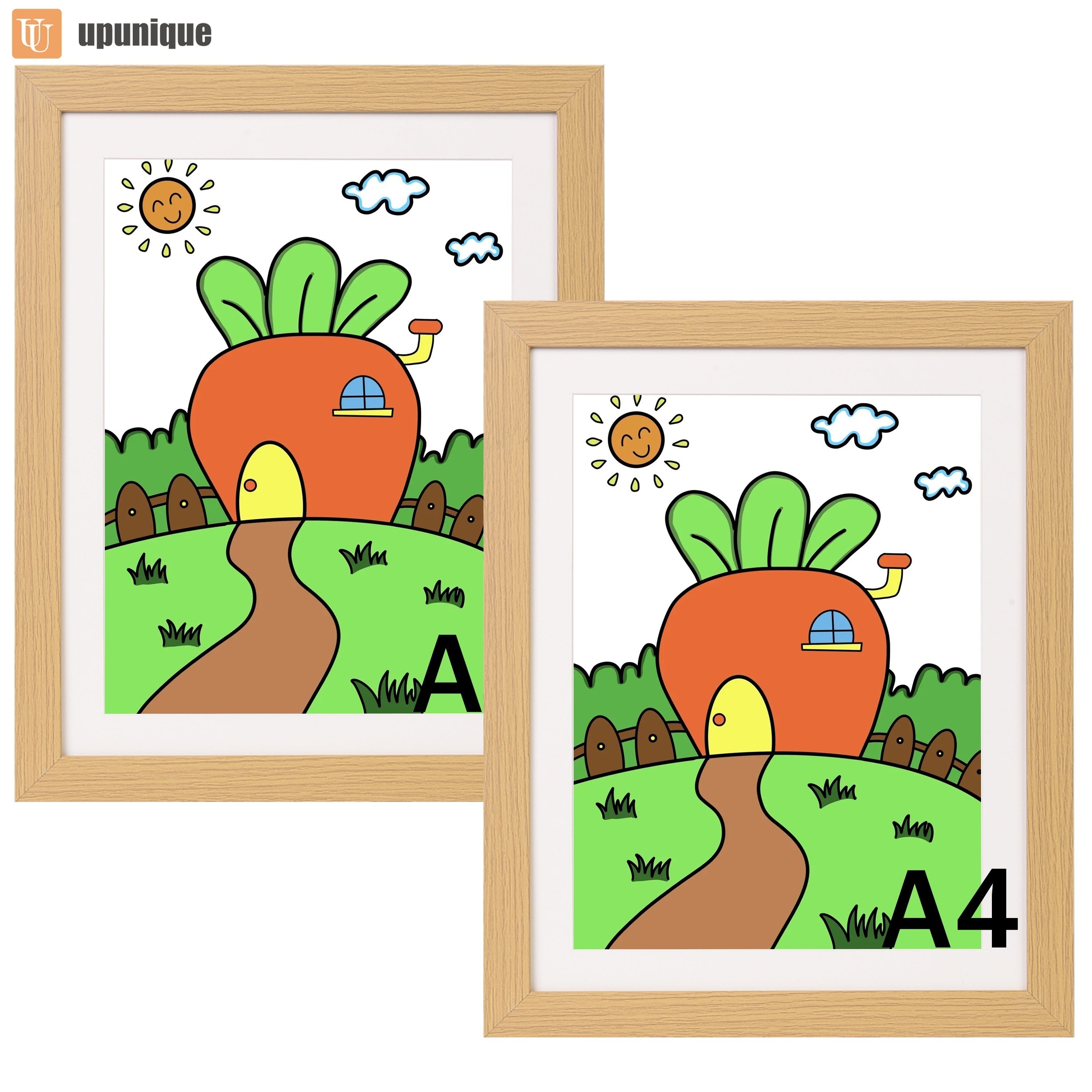 8x10 Художественная рамка в черном/белом/светлом древесном цвете для школьных работ и портфолио - отличный подарок на выпускные, праздники - декор стен для мальчиков