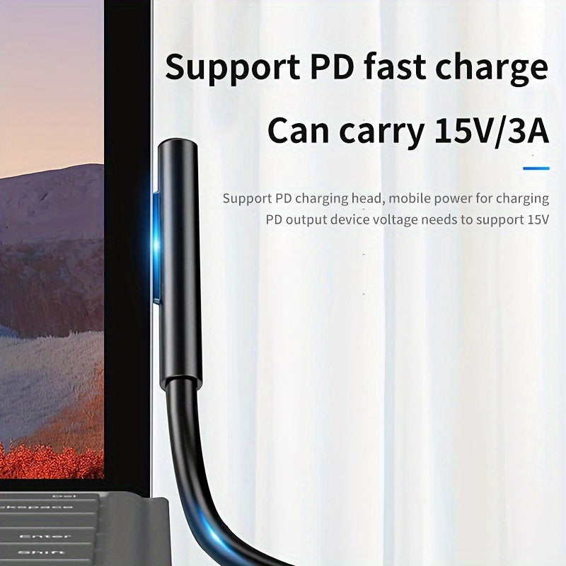 Fast Charging USB-C Cable for Surface Pro 3 4 5 6 7 8 15V 50-80W