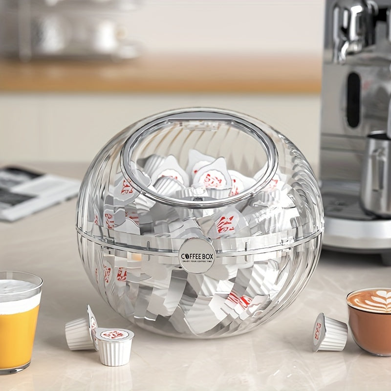 Oval Coffee Pod Holder Transparent Plastic Storage Container with Lid