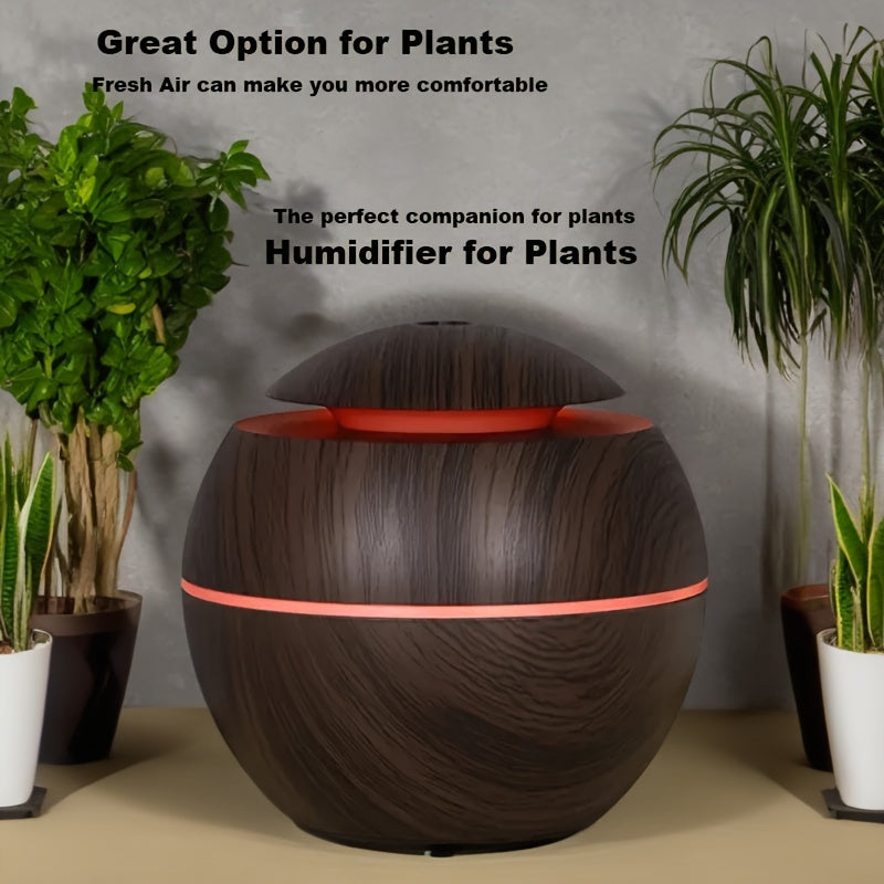 Portable Wooden Grain Humidifier and Aroma Diffuser for Home Office Car