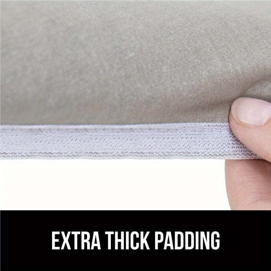 1 dona Standart Temirlangan Taxta Qopqog'i, Elastik Qirra va Qisqichli Velkalar bilan, Qizdirish va Dog'larga Qarshi, Qalin Yostiq bilan.