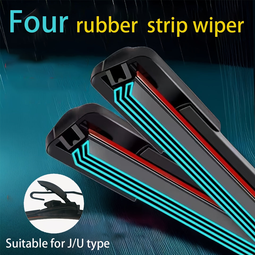 All-Season Four-Blade Wiper Blade with J/U Adapters, Quiet, Full Size