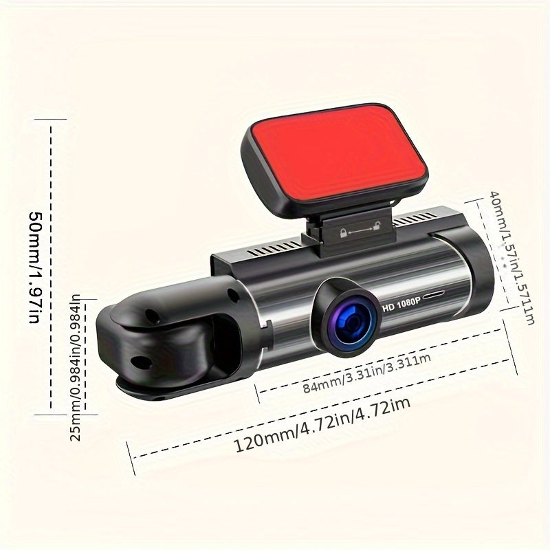 Dual-Lens 3.16 Inch Dash Camera 1080P HD Front Night Vision Rear 480P Wide Angle