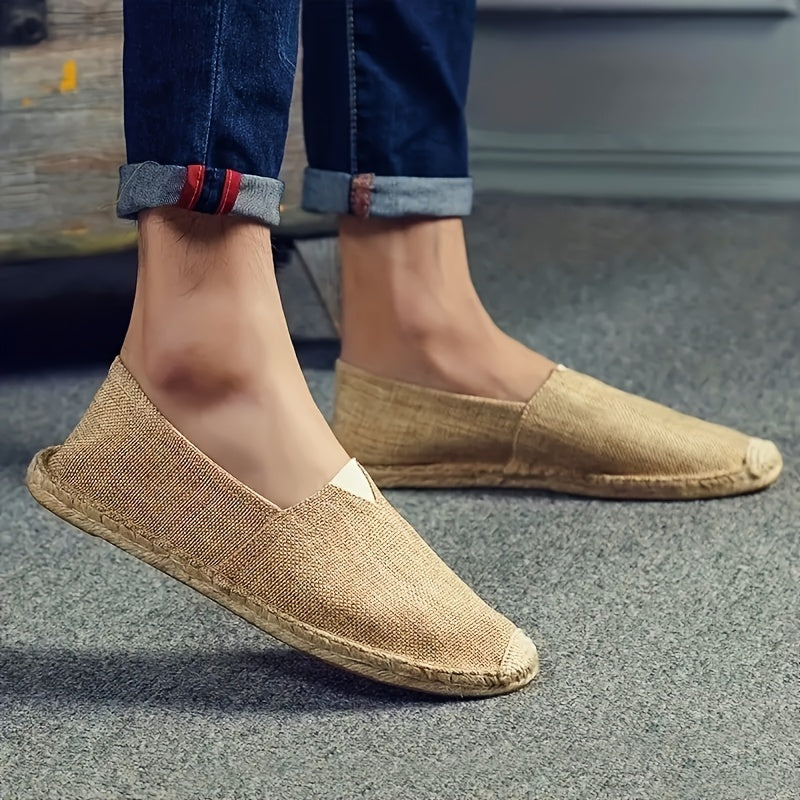 Men's Canvas Slip-On Espadrilles Casual Loafers for Walking and Comfort