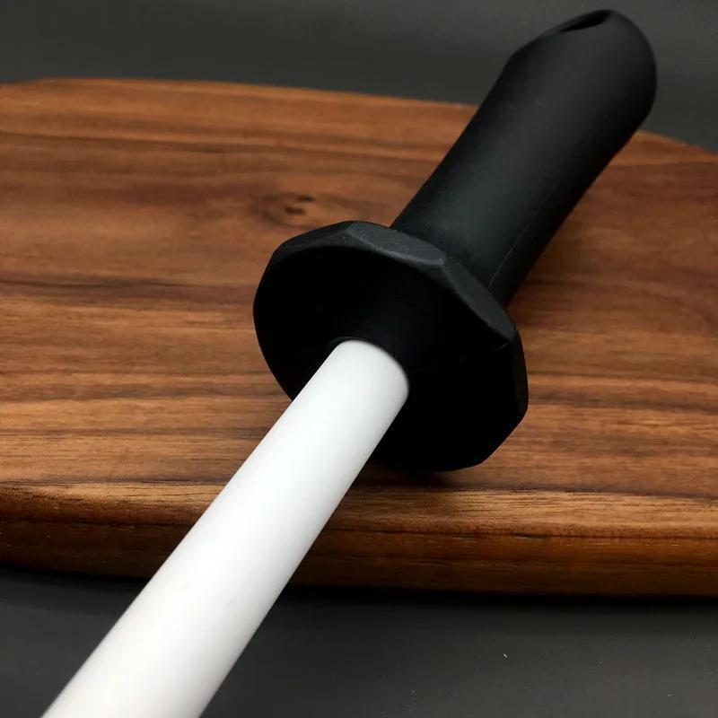 Ceramic Knife Sharpening Rod with ABS Handle 20.32 25.4 30.48 cm Kitchen Sharpener
