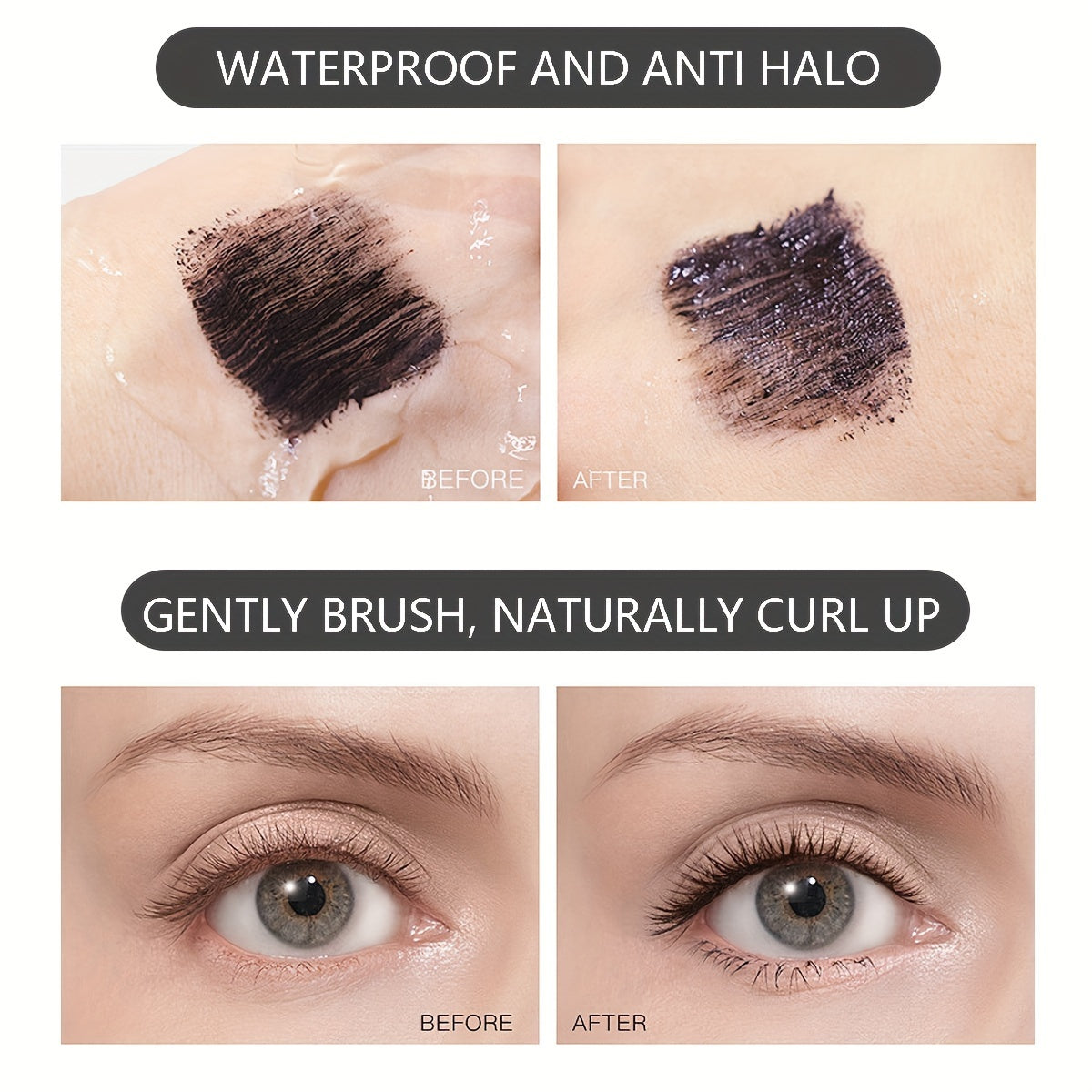 Máscara de pestañas impermeable 3D para mujer, negra, de larga duración y resistente a las manchas