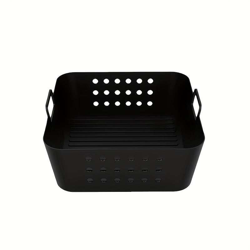 Square Silicone Air Fryer Basket for 5.8QT 6.5QT with Ventilation