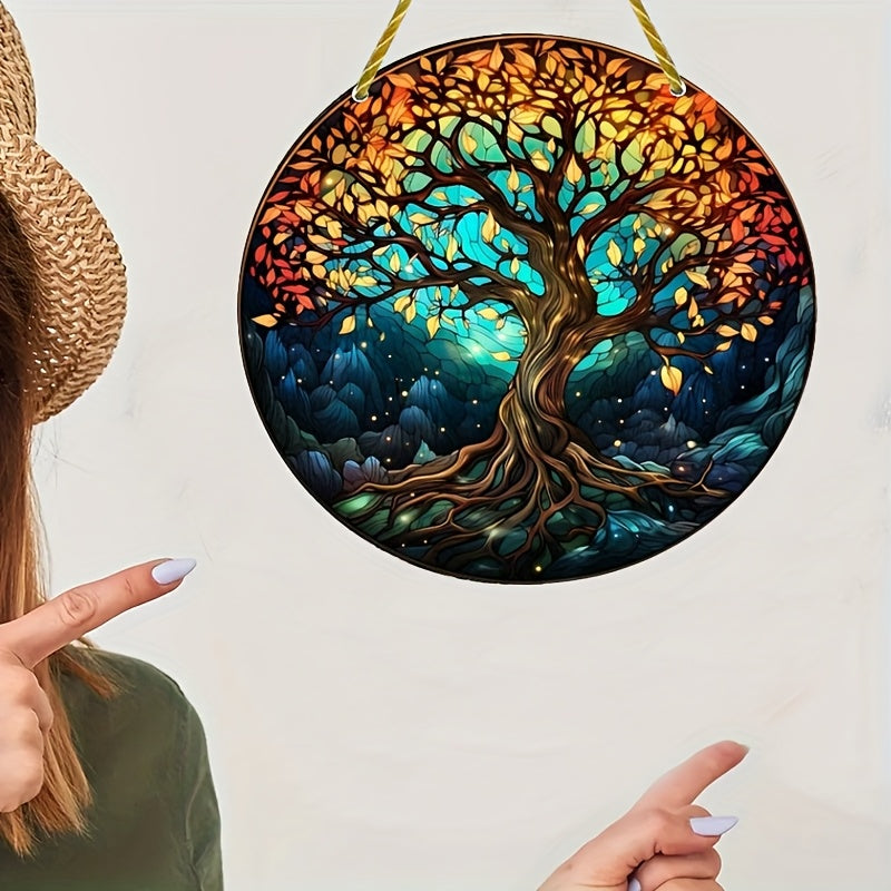 Tree-Inspired Acrylic Glass Wall Decor Pendant Chain for Bedroom Living Room Kitchen Balcony Hallway