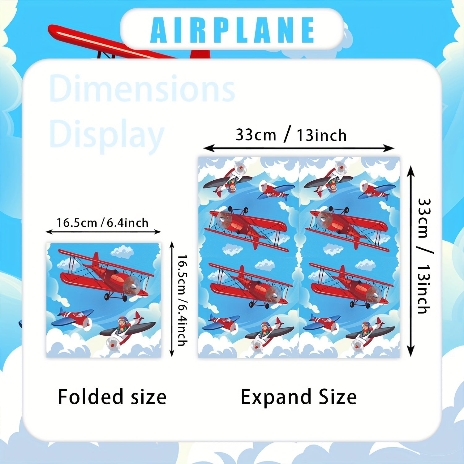 Yashil osmon vertolyot partiyali salfetkalar, tug'ilgan kun stoli bezaklari va sovg'alar uchun