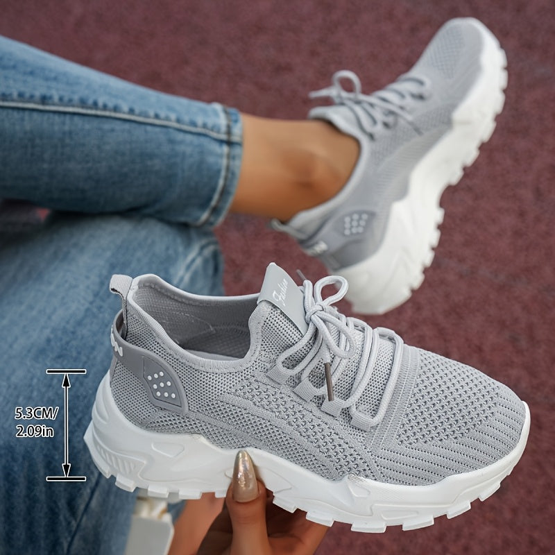Women's Breathable Knit Sneakers Non-Slip Lightweght Casual Walking Shoes