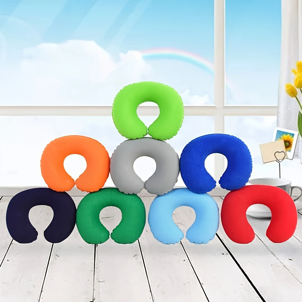 Two-Pack PVC Inflatable C-Shaped Neck Pillows for Travel Office Home Use