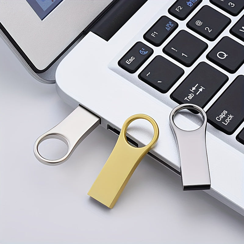 Metal USB Flash Drive 8GB to 110GB High-Speed USB 2.0 Keychain Storage for Photos Videos Files