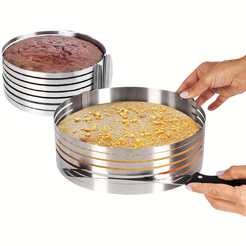 Adjustable Stainless Steel Cake Slicing Tool with 7 Levels, 2 Size Options
