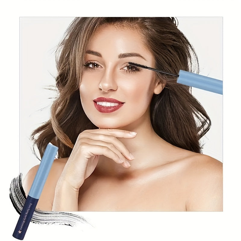 Women Black Brown Mascara Long Curling Waterproof Smudge Proof with Slim Brush