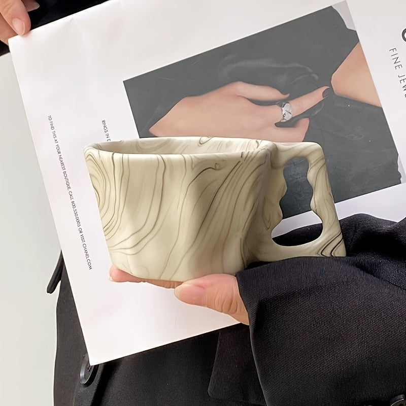 Октогональная керамическая кружка для кофе с креативным дизайном, подарок на все сезоны