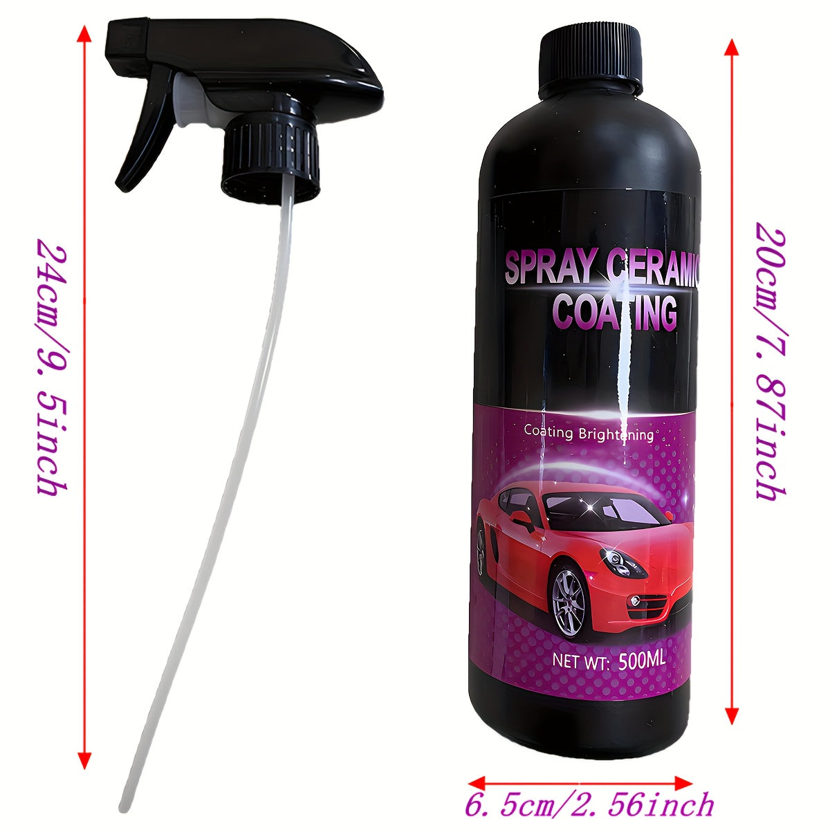 Универсальный спрей керамического покрытия для автомобиля 500 мл Быстрая ремонтопригодность Долговечная защитная пленка