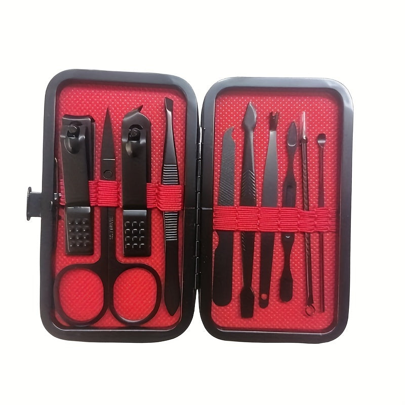 10/24 Pcs Black Nail Clippers Set Sharp Sturdy Fingernail and Toenail Cutters for Men and Women