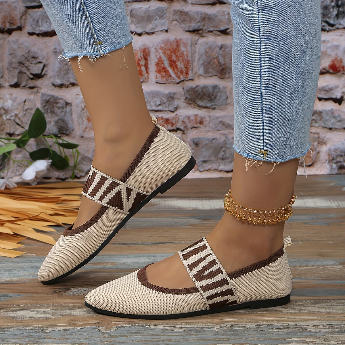 Women's Breathable Solid Color Mary Jane Shoes Lightweight Comfort Slip-Resistant