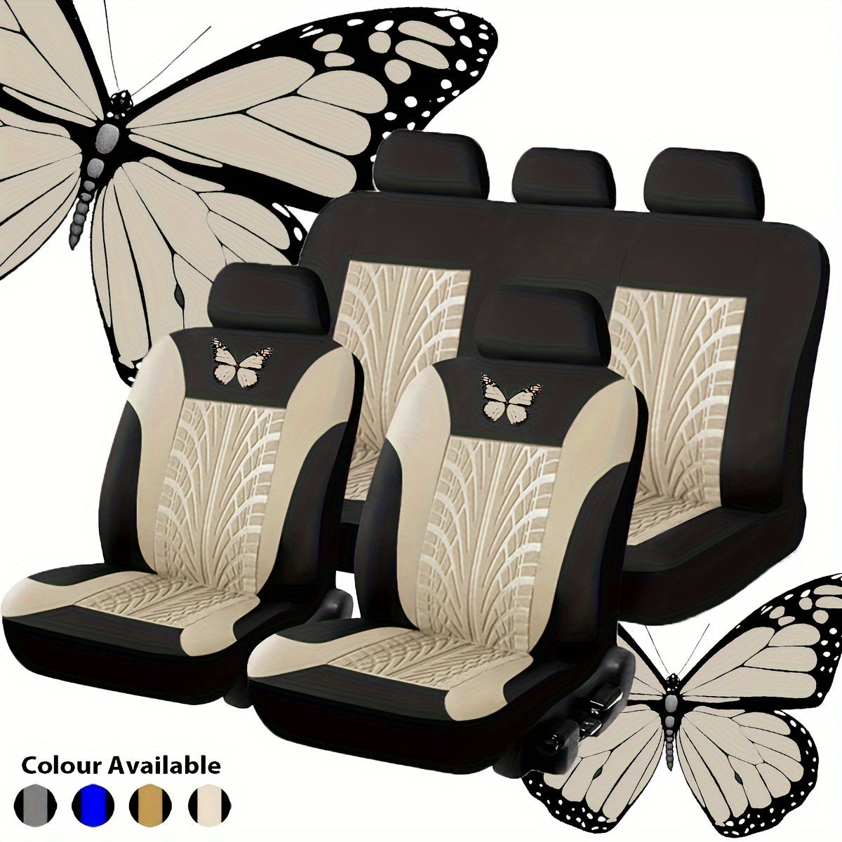 Universal Car Seat Cover 9-Piece Set for 5 Seats Breathable Fabric