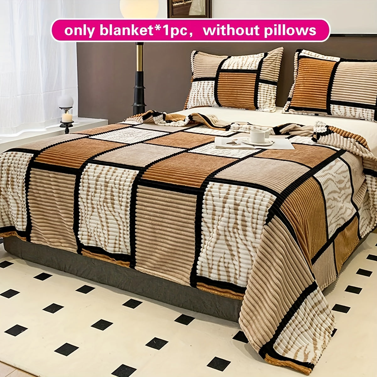 Manta de cuadros para sofá y uso en el hogar, manta multifunción, suave y cálida