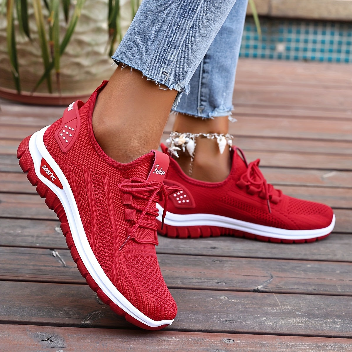 Women's Mesh Sneakers Lightweight Non-Slip Running Shoes White Casual Allseason
