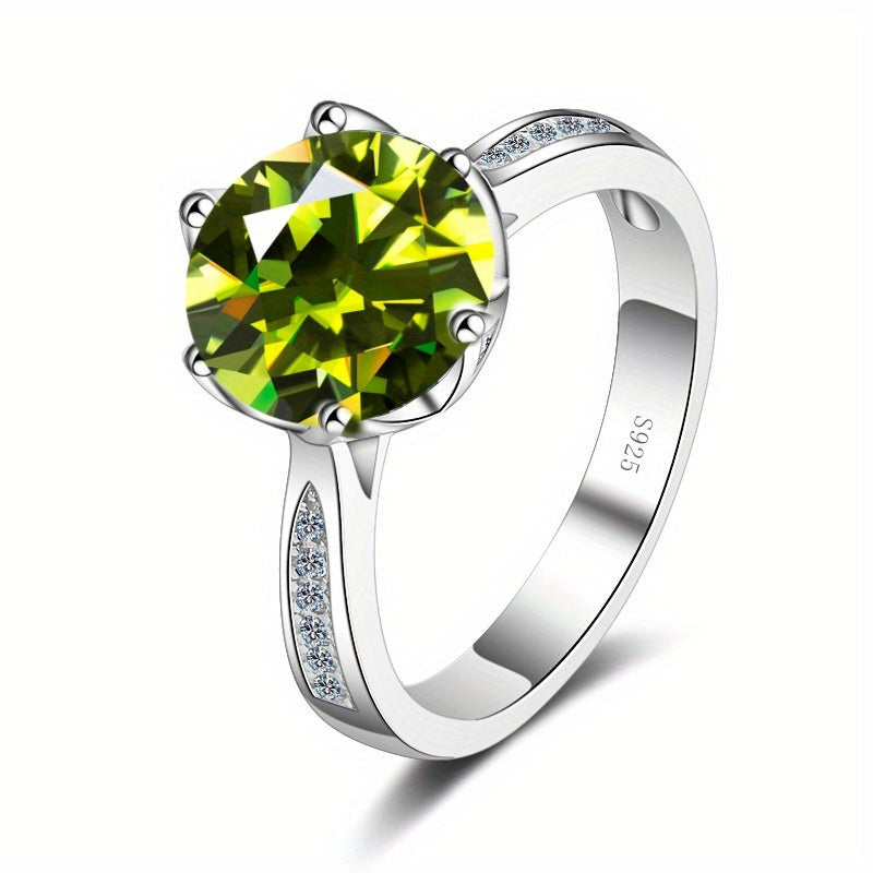 3ct Moissanite Sterling Silver Ring for Women with Multiple Color Options