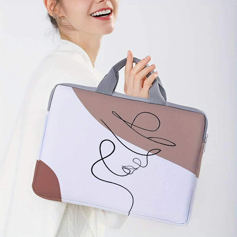 Printed Laptop Bag for Commuting and Office Use Lightweight Polyester File Storage