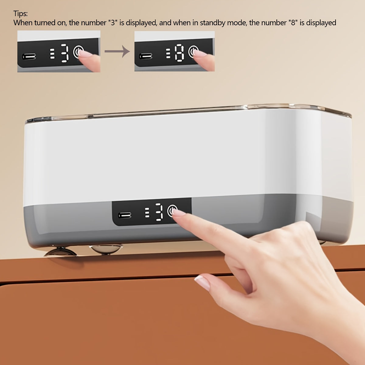 USB Rechargeable UV Glasses Cleaner with 360° Rotating Design and Adjustable Settings