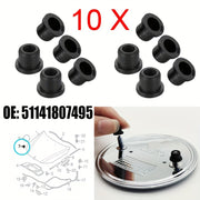10pcs Round Grommet Badge Emblem for Car, Black Metal, 51141807495