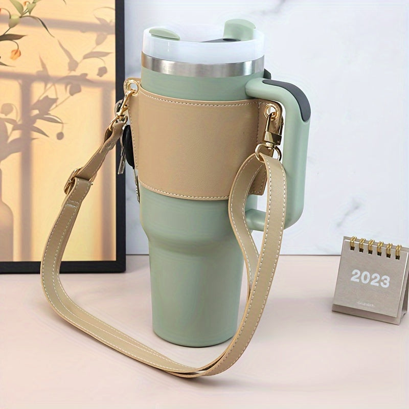 Insulated Stainless Steel Tumbler Sleeve with Lid Hot Cold Drink Cooler for Home Office