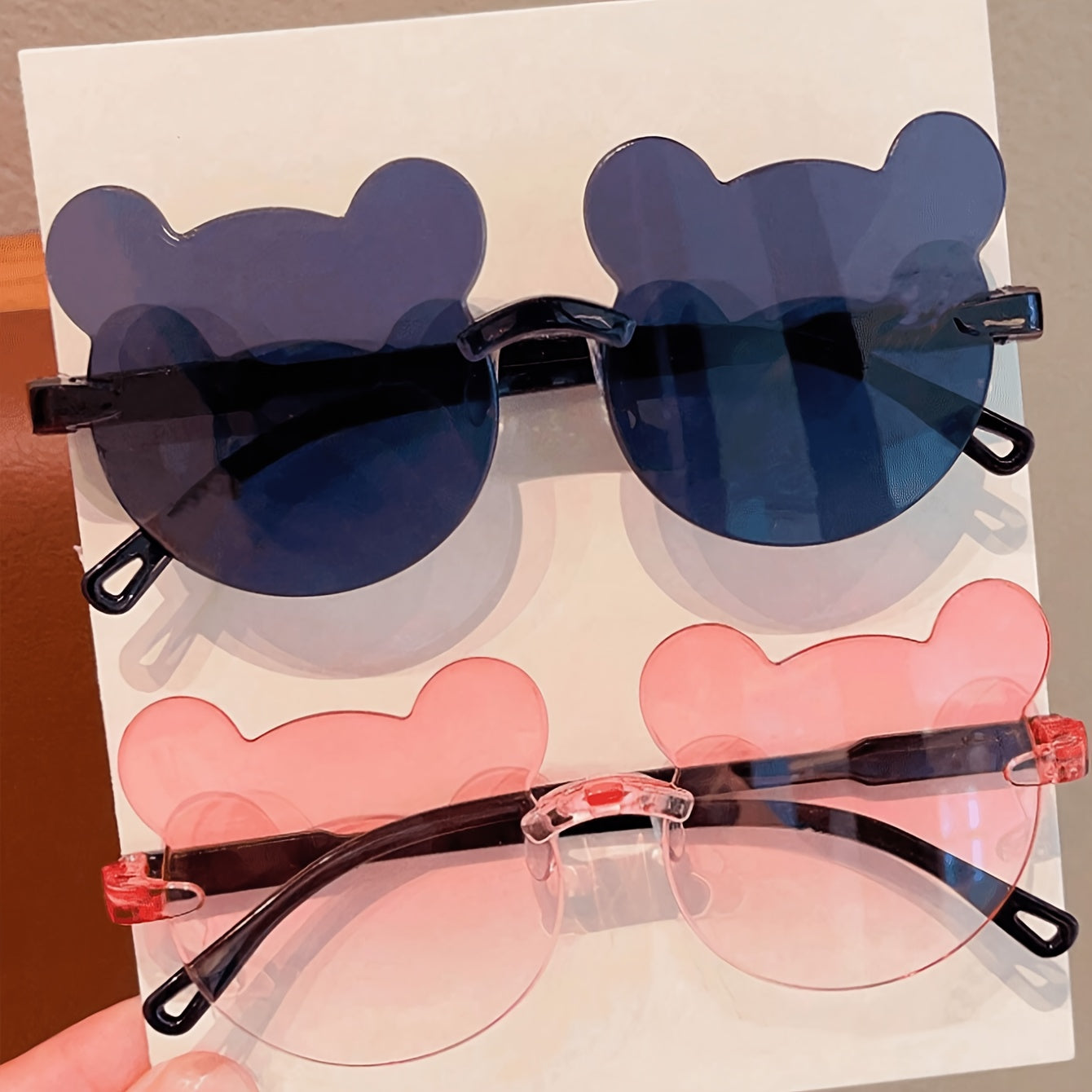 Teen Fashion Glasses with Bear Ears, Mixed Color PC Frames for Holidays
