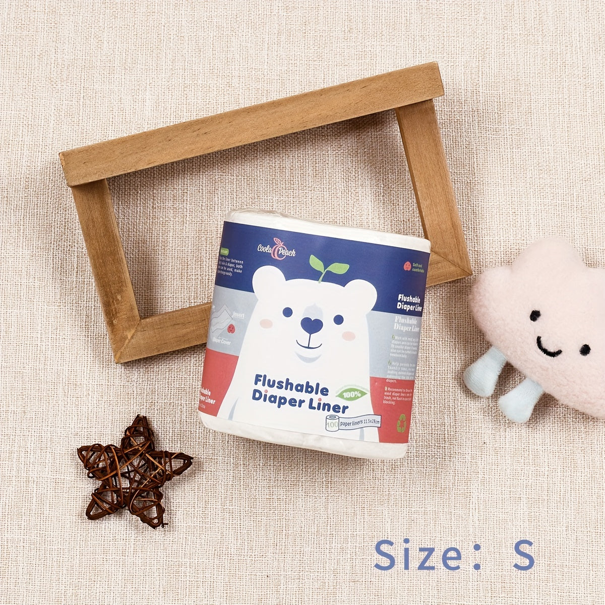 Fundas de fibra de bambú para pañales, 100 hojas, estampado animal, biodegradables, aptas para tirar, para pañales infantiles