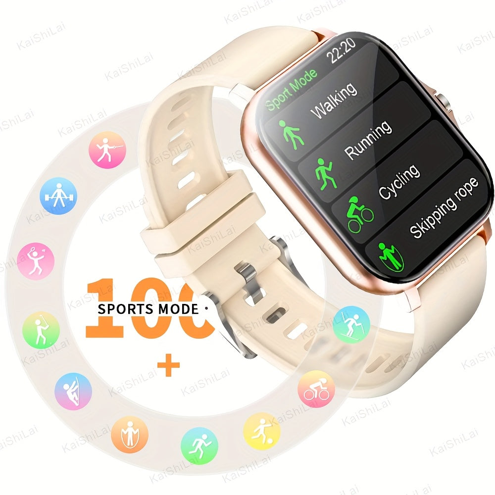 Smart Watch 4.65cm HD Touch Screen Fitness Tracker Call Text Music Weather Remote Camera Compatible with iPhone Android