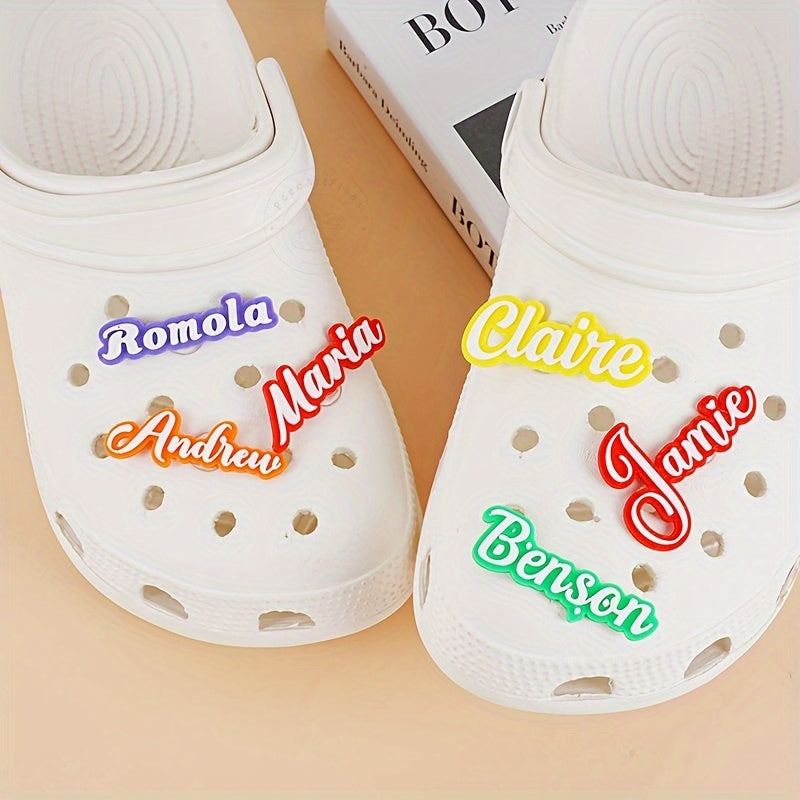 Koʻp rangli Dopamin Akril Poyabzal Charmlari, shaxsiylashtirilgan ism, Bohemiya aksessuarlari uchun Crocs