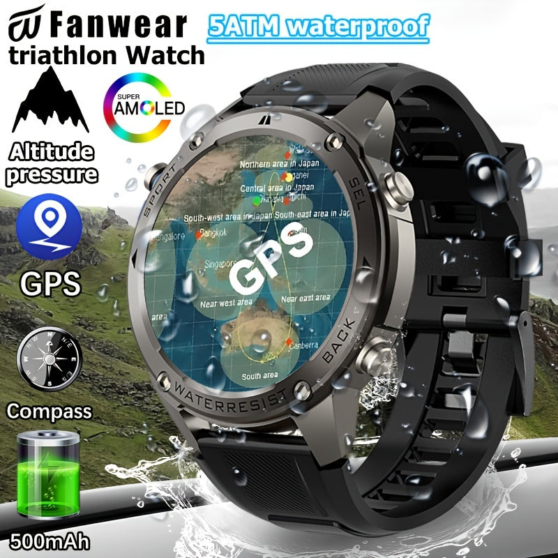 GPS Smart Watch for Outdoor Enthusiasts with Compass Altitude Swimming and Sports Modes