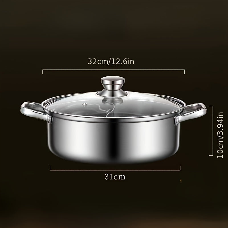 Soup Pot Yuanyang Pot 1 Piece Extra-Thick Stainless Steel Large Capacity Hot Pot Shabu Shabu