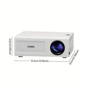 Portable Smart Projector for Home Theater Supports HD Videos Compatible with Smartphones and Gaming Consoles