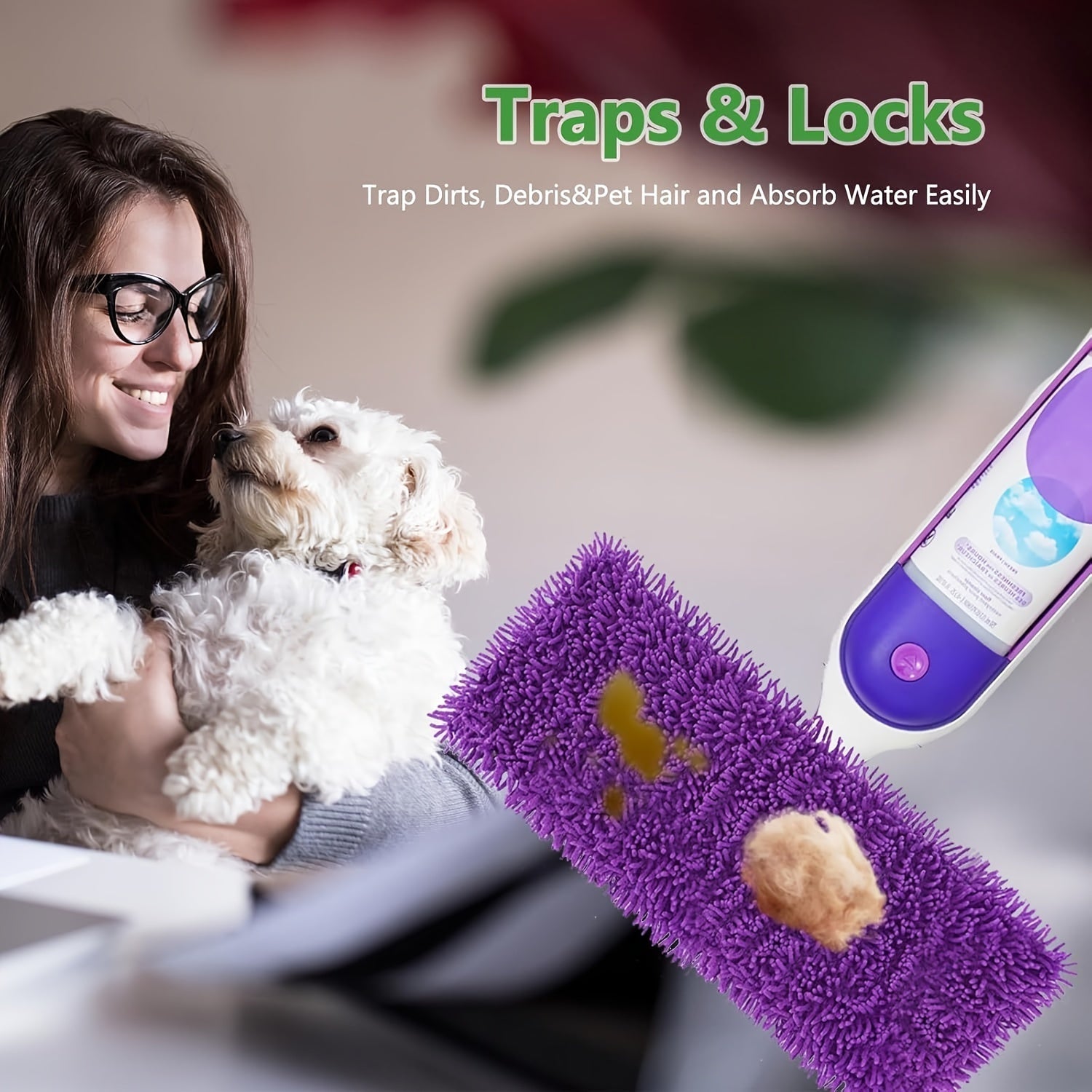 Set of 4 Microfiber Mop Pads for Swiffer Power Mop, Washable, Versatile