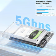 2.5-Inch USB 3.0 SATA Hard Drive Enclosure for SSD HDD Tool-Free Overheat Protection