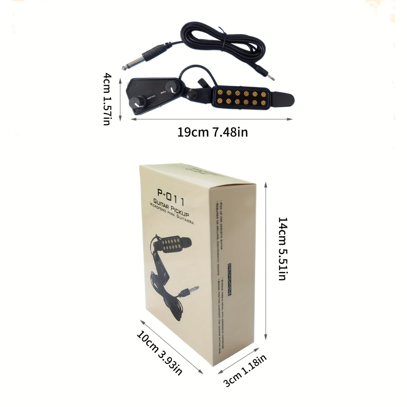 Pastilla para guitarra de aleación negra con clip y sensor magnético de 12 orificios. Sin batería