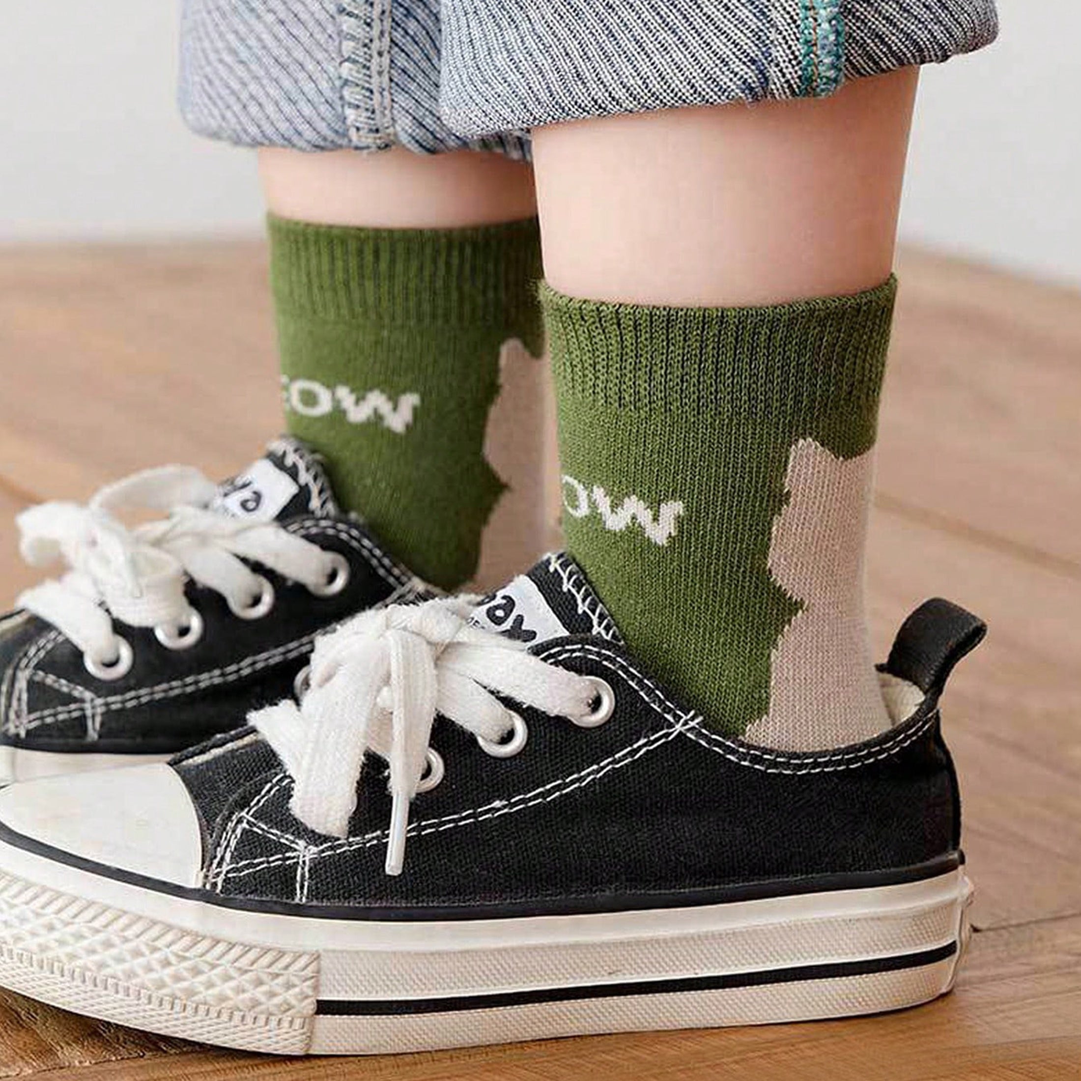 Bolalar uchun o'rta uzunlikdagi trikotaj paypoq, 5 ta paketda, multfilm mushuk naqshli, Polyester aralashmasi, barcha mavsum uchun