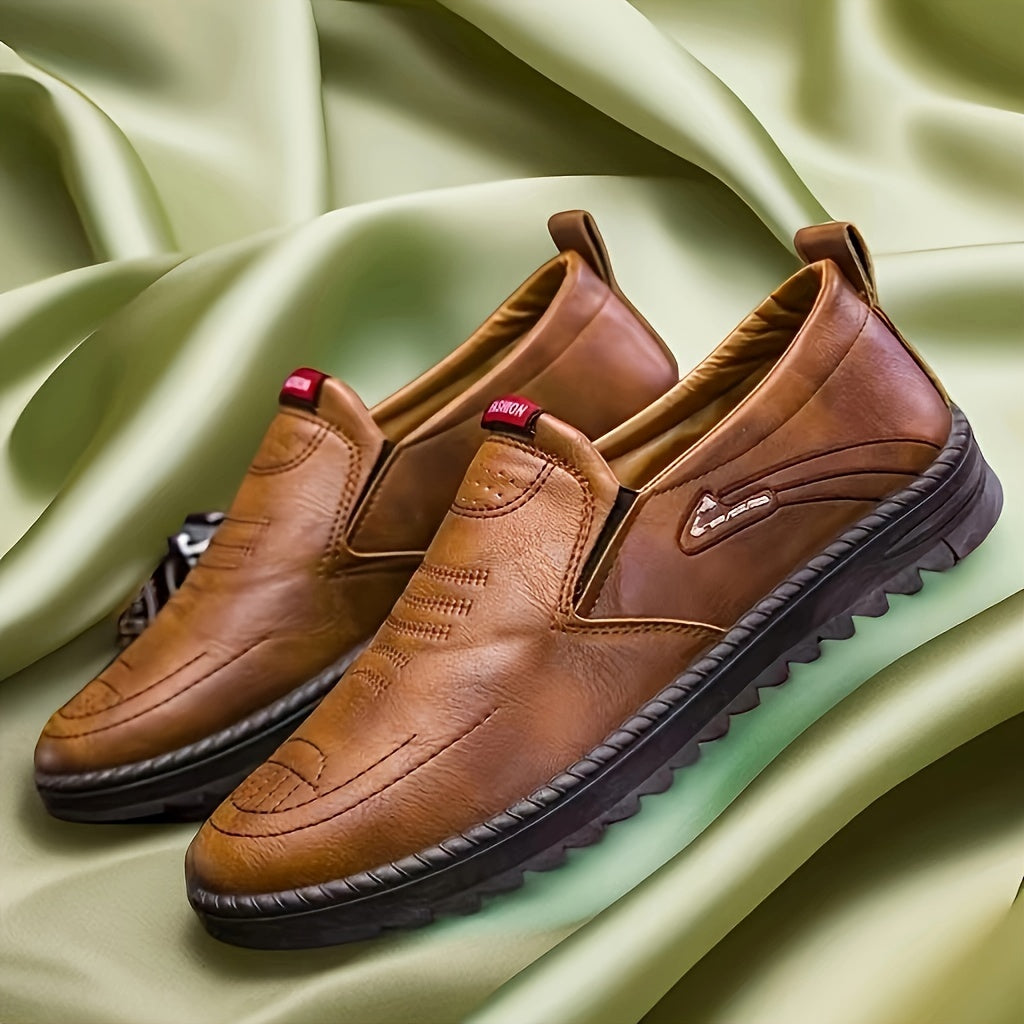 Men's Slip-On Business Shoes Non-Slip Comfortable Casual All-Season Solid Color