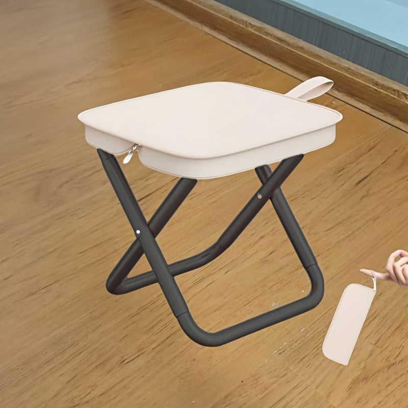 Adult Folding Stool Portable Camping Chair with Steel Frame